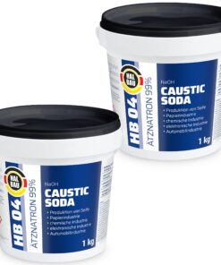 Rohrreiniger Ätznatron Entfetter Perlen Caustic Soda 2x1Kg Eimer Seifenindustrie HALBAU HB04