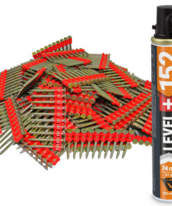 Set: 1000 St. Betonnägel 38mm/ Ø2,6mm für Gasnagler + 1 St. Ganzjahresgas Gaspatrone 152mm/ Ø32mm, Gaskartusche, Fuel Cell, HB42_LEVEL+152