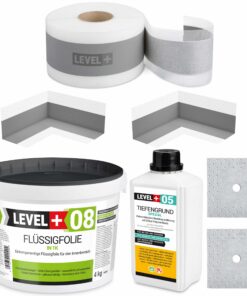 Dichtset Abdichtung Set Flüssigfolie 4Kg Bad Dusche Küche LEVEL+ SET08
