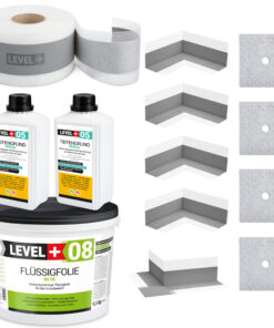 Dichtset Bad für ca 7m² Flüssigfolie 9,5kg Badabdichtung Dichtband Profi LEVEL+ SET104