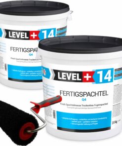 Glätt-Set Fertigspachtel 40kg + Profi Glättwalze 250mm Fugenspachtel LEVEL+ SET210
