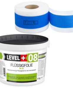 Dichtset Flüssigfolie 4kg Wassersperre Bad Dusche Dichtband Wasserdicht LEVEL+ SET304
