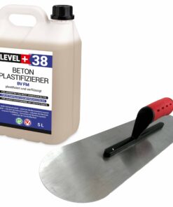 Beton-Zusatzmittel Set 5L Profi Bodenlegerkelle Zweiseitig Halbrund SET350