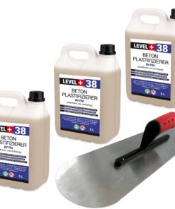 Beton-Zusatzmittel Set 15L Profi Bodenlegerkelle Zweiseitig Halbrund SET352