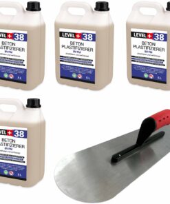 Beton-Zusatzmittel Set 20L Profi Bodenlegerkelle Zweiseitig Halbrund SET353
