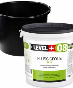 Dichtset Flüssigfolie 25kg + kostenlos 20L Mörteleimer PVC Abdichtung LEVEL+ SET404