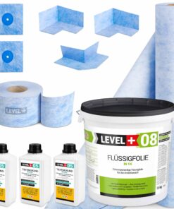 Dichtset 16Kg Flüssigfolie Bandset für Badabdichtung Dichtband Dichtbahn LEVEL+ SET44