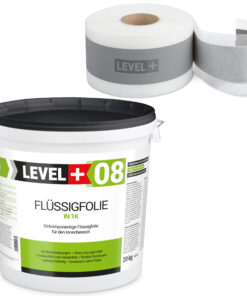 Dichtset Flüssigfolie 20Kg + Dichtband 20m Bad Dusche Abdichtung LEVEL+ SET47