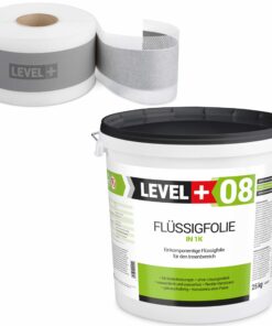 Dichtfolie Duschelement Dichtset Dichtband Flüssigfolie 25kg Badabdichtung LEVEL+ SET48