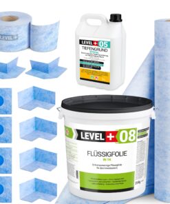 Dichtset Bad Dusche Flüssigfolie 25Kg Dichtbahn Dichtband Abdichtung SET51
