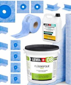 Mega Dichtset Flüssigfolie 25Kg Dichtbahn Ecke Dichtband für Bad Dusche LEVEL+ SET52