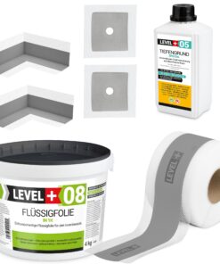Dichtset Flüssigfolie Dichtfolie 4kg für Bad und Duschabdichtung Dichtband SET54