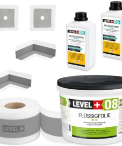 Dichtset für Dusche Bad Flüssigfolie 12kg Primer Dichtband Dichtecken LEVEL+ SET56