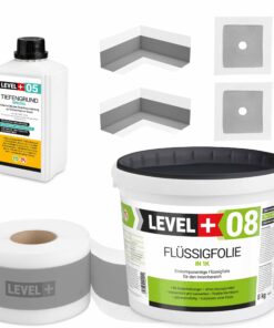 Dichtset Badabdichtung Dusche Flüssigfolie 8 kg Dichtband Tiefgrund LEVEL+ SET57