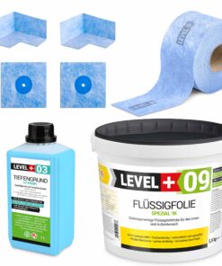 Dichtset Innen Außen Flussigfolie 5,5kg Dusche Bad Balkon Küche Abdichtung LEVEL+ SET62