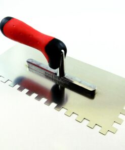 Profi Zahnkelle 10x10mm Zahnung Edelstahl 0,7mm Blatt Glättekelle 280x130mm 2 Komponenten Handgriff CONTOO