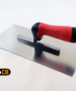 Profi Zahnkelle 6x6mm Zahnung Edelstahl 0,7mm Blatt Glättekelle 280x130mm 2 Komponenten Handgriff CONTOO