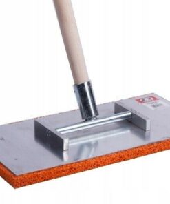 Set Deckenreibebrett 20x40cm oranger Schwammgummibelag 18mm + Stiel 120cm lang