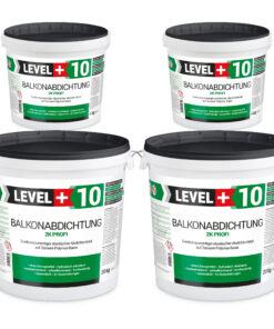 Balkonabdichtung Dichtschlämme 2K Abdichtung Terrasse Balkone Bad 48kg LEVEL+10