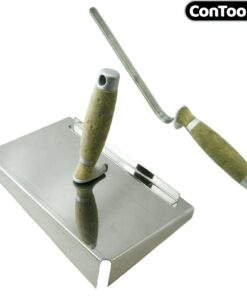 Fugblech Fugbrett Edelstahl 245x155x50mm Verfugungshilfe Keramikfliesen Klinker + Fugenkelle 6mm Ledergriff CT04