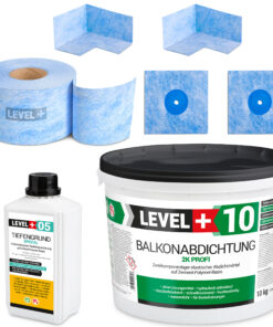 DichtSet 10kg Balkonabdichtung 2K Abdichtung, Bad, Dusche, Terrasse LEVEL+ SET26