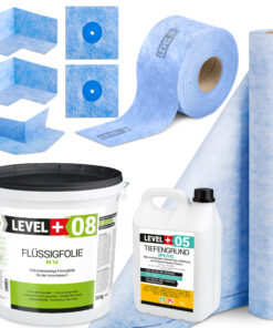 Dichtset 20Kg Flüssigfolie Dichtbahn Dichtband Dichtecke Badabdichtung HQ LEVEL+ SET39