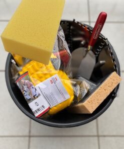 Fliesenlegerset 9teilig Zahnkellen Waschset Knieschützer + Handschwamm Gratis ConToo CT02
