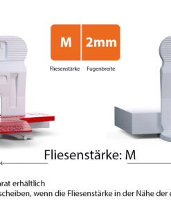 Alternative view of Zuglaschen 500 Stück Fugenbreite 2mm T-Lock Clips M Fliesenstärke 8-14mm Nivelliersystem Verlegehilfe PLM
