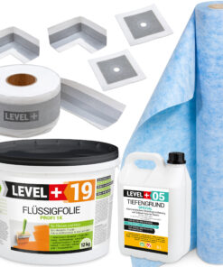 Dichtset Abdichtung-Set Balkone Bad Flüssigfolie 12kg Dichtband Dehnzone LEVEL+ SET547