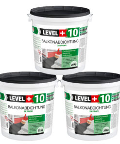 Balkonabdichtung Dichtschlämme 2K Abdichtung Terrasse Balkone Bad 60kg LEVEL+10