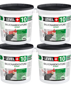 Balkonabdichtung Dichtschlämme 2K Abdichtung Terrasse Balkone Bad 80kg LEVEL+10