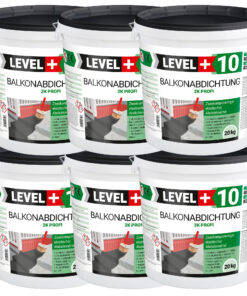 Balkonabdichtung Dichtschlämme 2K Abdichtung Terrasse Balkone Bad 120kg LEVEL+10