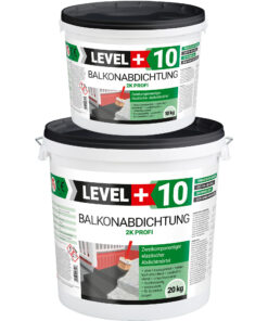 Balkonabdichtung Dichtschlämme 2K Abdichtung Terrasse Balkone Bad 30kg LEVEL+10