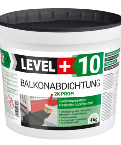 Balkonabdichtung Dichtschlämme 2K Abdichtung Terrasse Balkone Bad 4kg LEVEL+10
