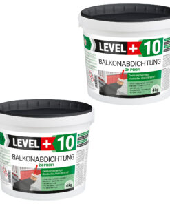 Balkonabdichtung Dichtschlämme 2K Abdichtung Terrasse Balkone Bad 8kg LEVEL+10