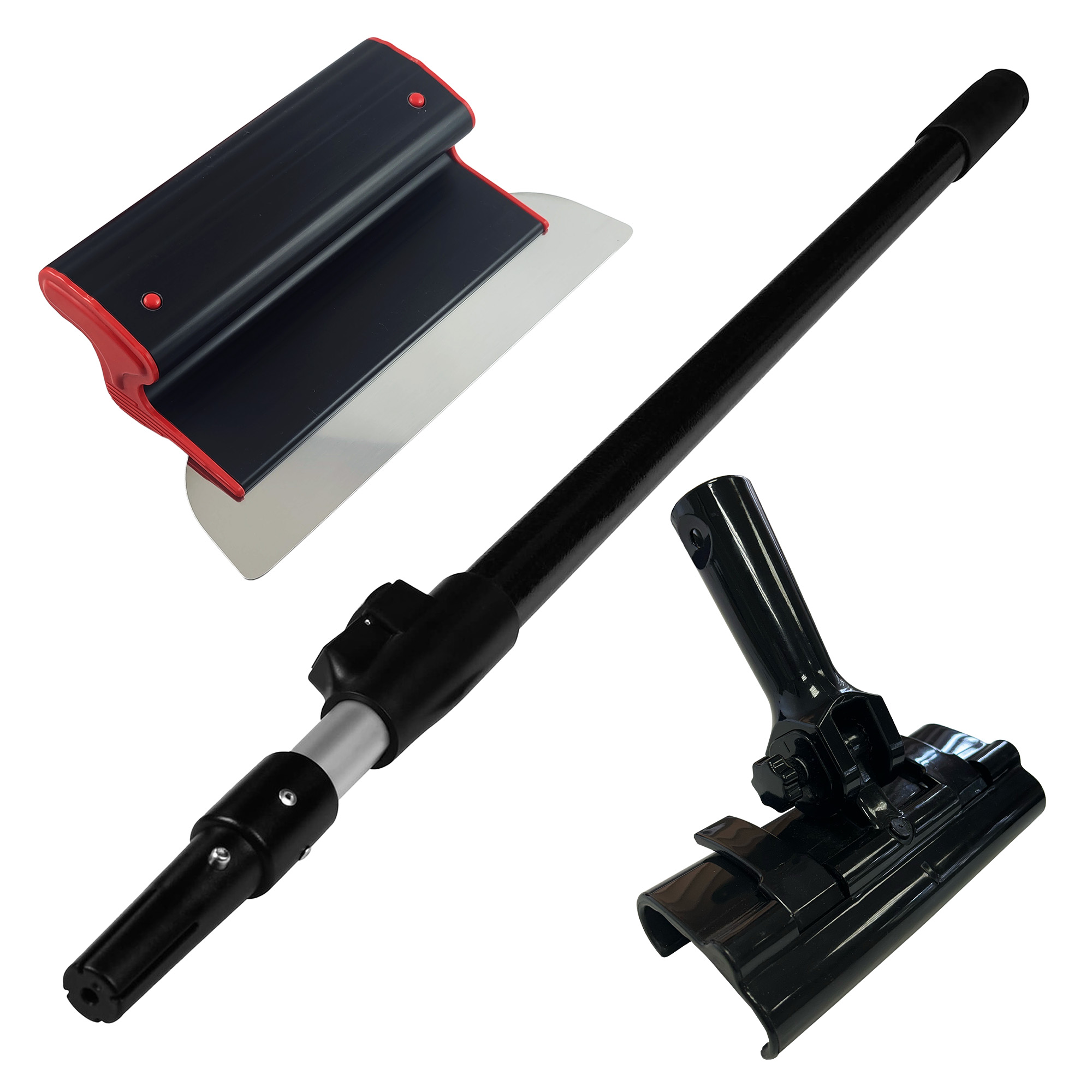 Flächenspachtel 250mm Flex Blatt 0,3mm Ultraleichter Griff +Adapter+Teleskopstiel 1,6m Set ERGO