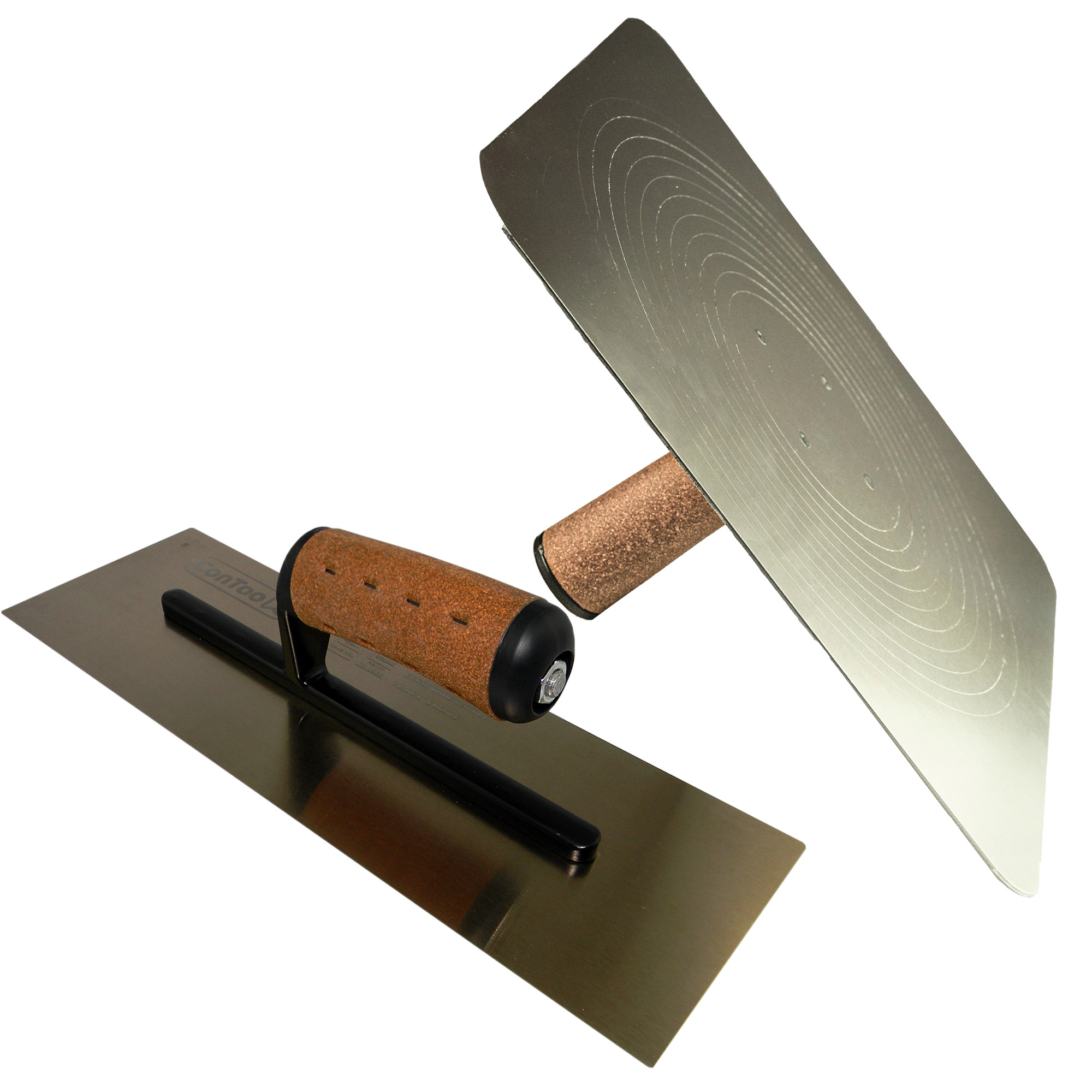 Spachtelschale Hawk 33x33cm+Glättekelle 295mm für Spachteln Glätten Mörtel Auftragen CONTOO Set