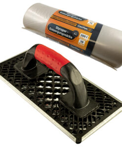 WDVS Schleifbrett Raspel Egalisierungsbrett 270mm + Styropor-Abfallsäcke 10x300L Set