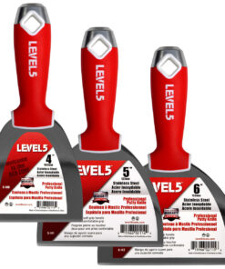 LEVEL5 Profi Set 3x Spachtel Edelstahl Softgriff Fugenmesser für Trockenbau 5-651