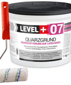 Quarzgrund Putz Grundierung Putzgrund Haftputzgrund 11Kg + Streichroller 10cm Mikrofaser LEVEL+07