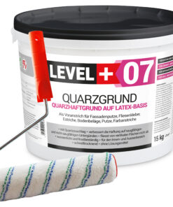 Quarzgrund Putz Grundierung Putzgrund Haftputzgrund 15Kg + Streichroller 25cm Mikrofaser LEVEL+07