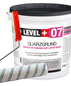 Quarzgrund Putz Grundierung Putzgrund Haftputzgrund 20Kg + Streichroller 25cm Mikrofaser LEVEL+07