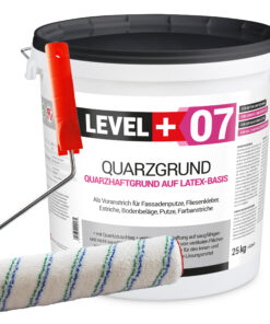 Quarzgrund Putz Grundierung Putzgrund Haftputzgrund 25Kg + Streichroller 25cm Mikrofaser LEVEL+07