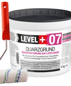 Quarzgrund Putz Grundierung Putzgrund Haftputzgrund 4Kg + Streichroller 10cm Mikrofaser LEVEL+07