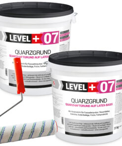 Quarzgrund Putz Grundierung Putzgrund Haftputzgrund 50Kg + Streichroller 25cm Mikrofaser LEVEL+07