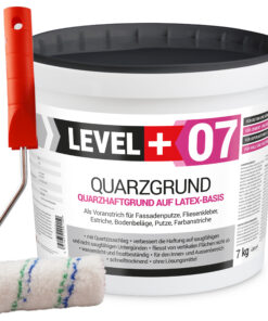 Quarzgrund Putz Grundierung Putzgrund Haftputzgrund 7Kg + Streichroller 10cm Mikrofaser LEVEL+07