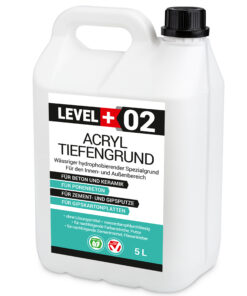 Tiefengrund Acryl Grundierung 5L Innen Außen Verfärbungsfrei Lösungsmittelfrei unter Farben Tapeten LEVEL+02