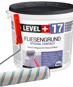 Fliesengrund 20kg Fliese auf Fliese Haftgrund Quarzgrund + Farbroller 25cm SET LEVEL+17