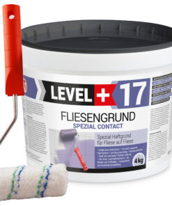 Fliesengrund 4kg Fliese auf Fliese Haftgrund Quarzgrund + Farbroller 10cm SET LEVEL+17