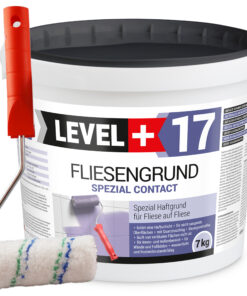Fliesengrund 7kg Fliese auf Fliese Haftgrund Quarzgrund + Farbroller 10cm SET LEVEL+17